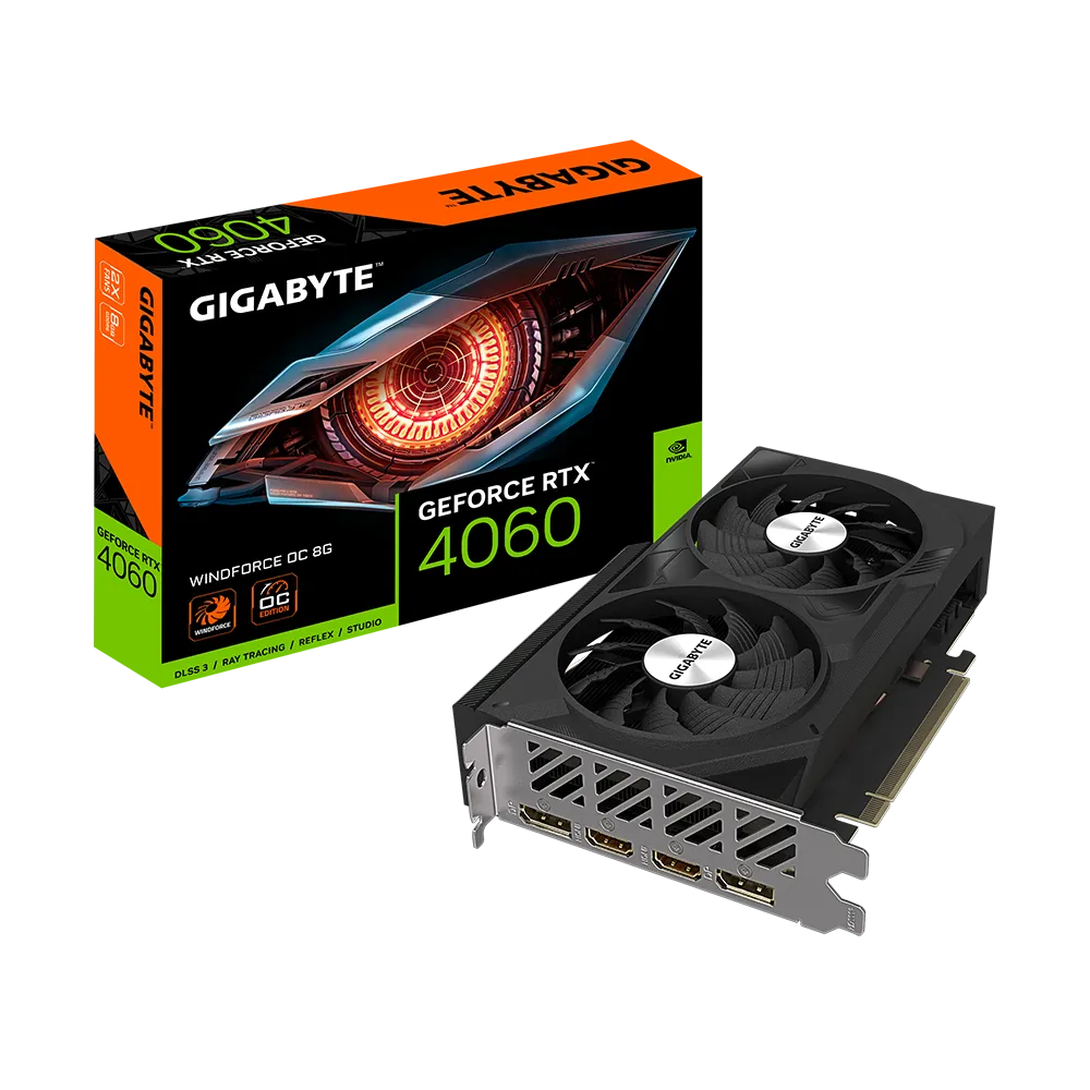 GIGABYTE GeForce RTX™ 4060 WINDFORCE OC 8G - Graphics Card GIGABYTE GeForce RTX™ 4060 WINDFORCE OC 8G - Graphics Card
